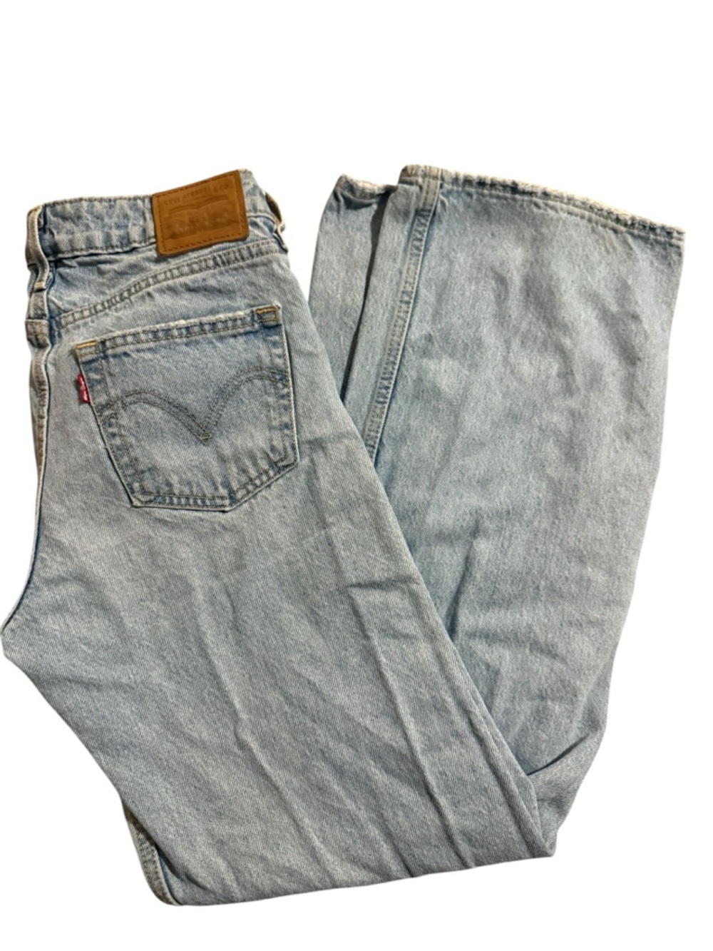 Levi's Low Loose Light Blue Ripped Wide-Leg Jeans Size 25/32 - Picture 8 of 11